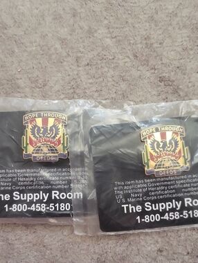 Hope Through Deeds Military Patch - Black Background with Gold & Red Emblem